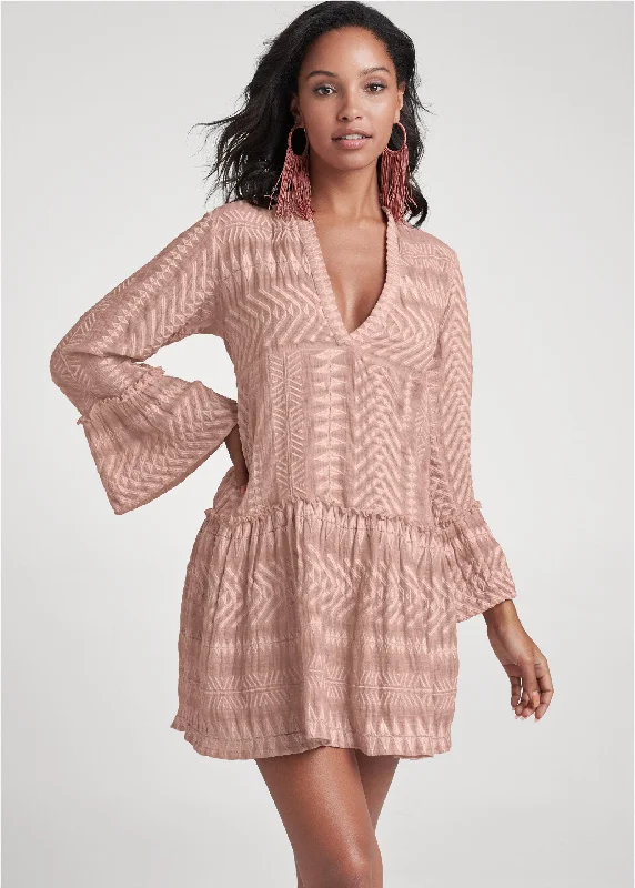 Ruffle babydoll dress - Blush