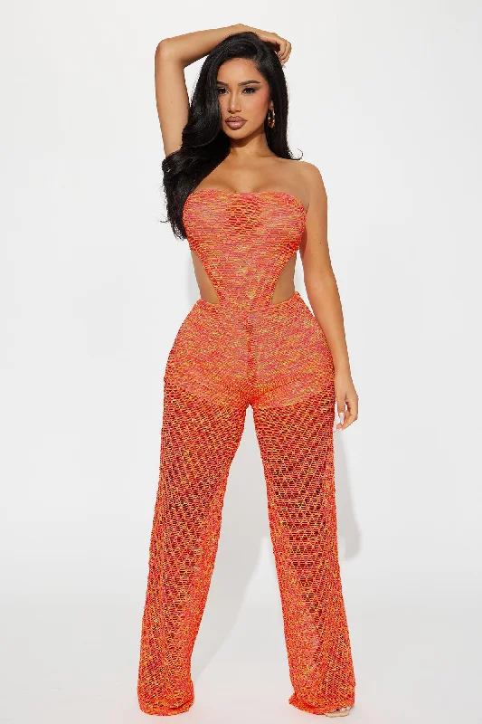 Cancun Life Crochet Jumpsuit - Orange