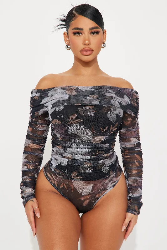 Fatima Floral Bodysuit - Black/combo