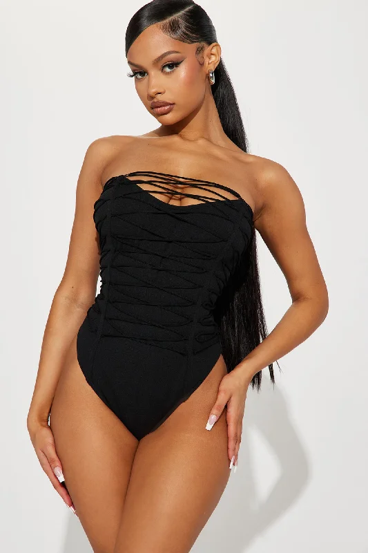 Love Spell Strappy Bodysuit - Black