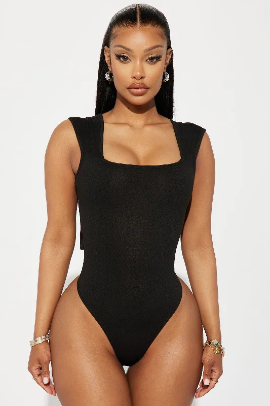 Sweet Talk Backless Bodysuit - Black