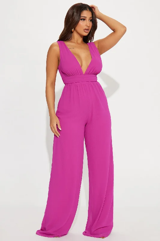 Take Me To Another Place Jumpsuit  - Magenta