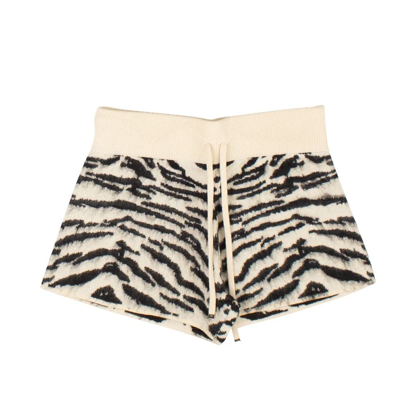 Zebra Animal Jacquard Shorts