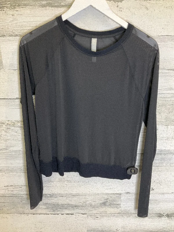 Black Athletic Top Long Sleeve Crewneck Athleta, Size M