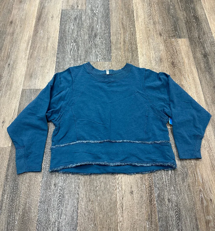 Blue Athletic Top Long Sleeve Crewneck Free People, Size M