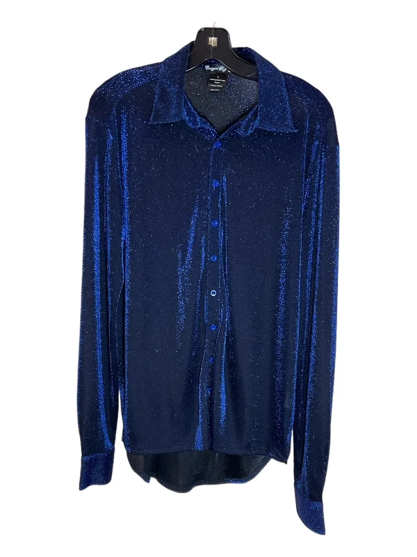 Blue Blouse Long Sleeve Clothes Mentor, Size L