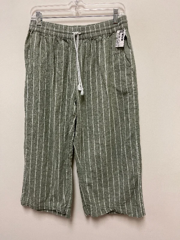 Green Pants Linen Beachlunchlounge, Size 8