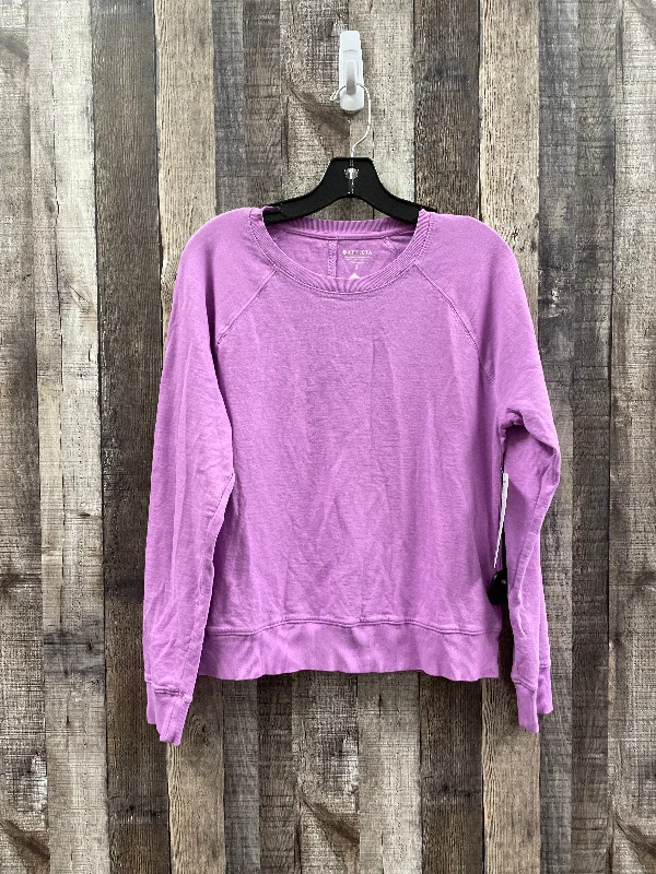 Purple Athletic Top Long Sleeve Crewneck Athleta, Size S