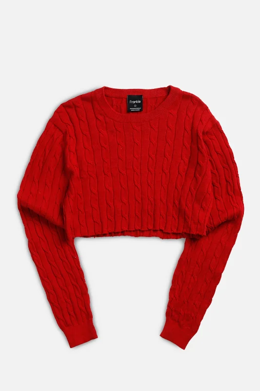 Rework Crop Knit Sweater - S