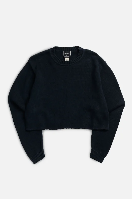 Rework Crop Knit Sweater - XL