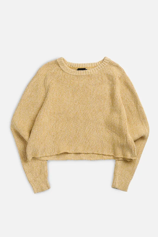 Rework Crop Knit Sweater - XL