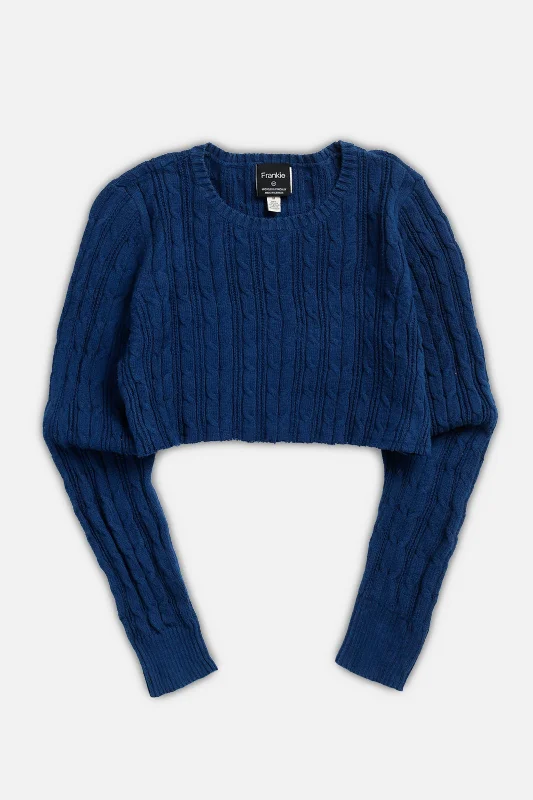 Rework Crop Knit Sweater - XS