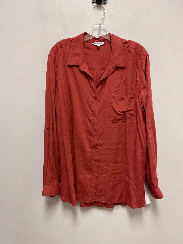 Top Long Sleeve By Beachlunchlounge In Red, Size: Xl