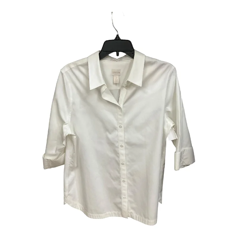 White Blouse 3/4 Sleeve Chicos, Size 2