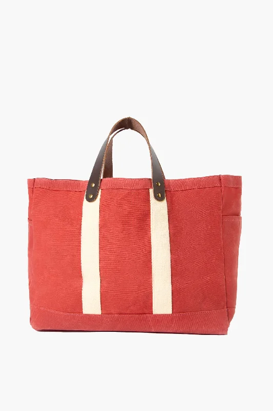 Nautical Red Waxed Commuter Tote