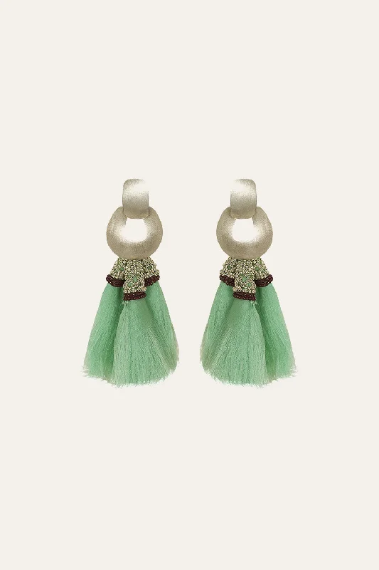 Night Message Earrings in Mint