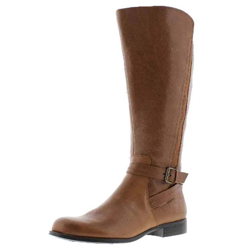 Jelina Womens Wide Calf Leather Riding Boots