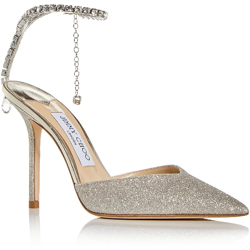 Saeda 100 Womens Leather Glitter Pumps