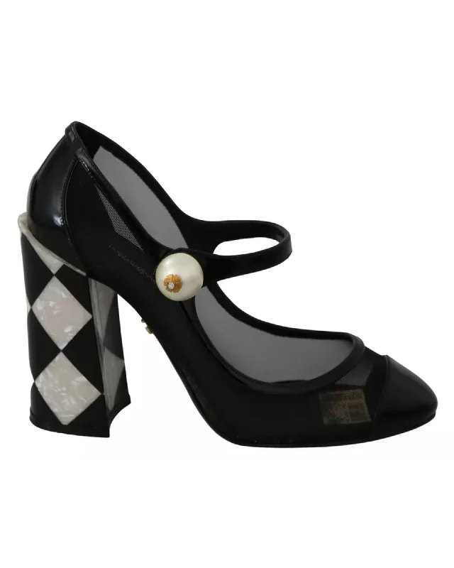 Dolce & Gabbana Embellished Harlequin Mary Janes Pumps