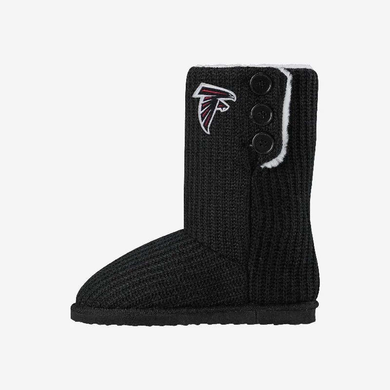 Atlanta Falcons Knit High End Button Boot Slipper