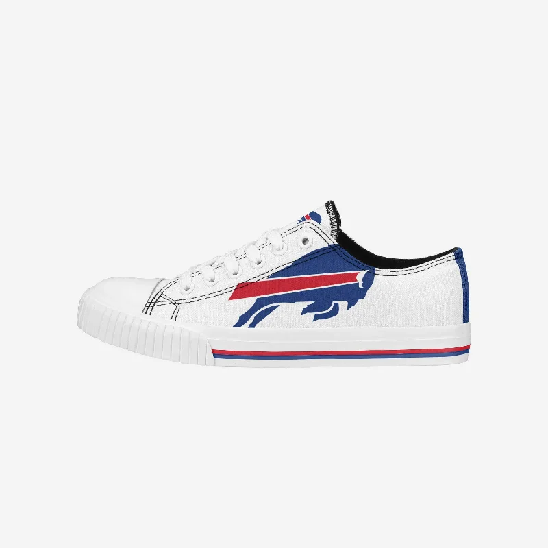 Buffalo Bills Womens Big Logo Low Top White Canvas Shoes