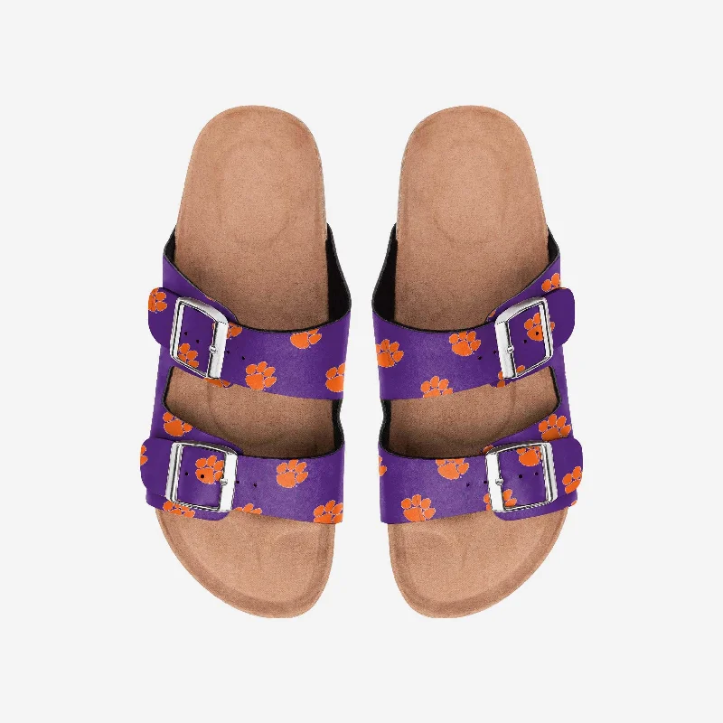 Clemson Tigers Womens Team Logo Double Buckle Sandal