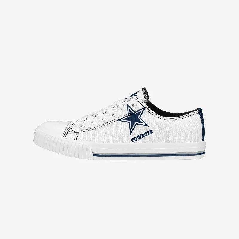 Dallas Cowboys Womens Big Logo Low Top White Canvas Shoes