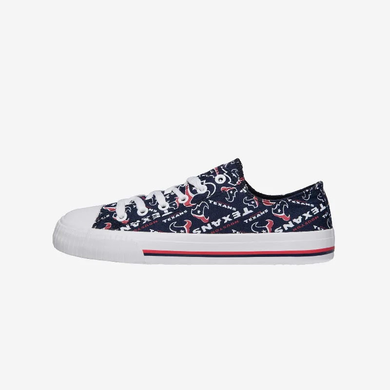 Houston Texans Womens Low Top Repeat Print Canvas Shoe