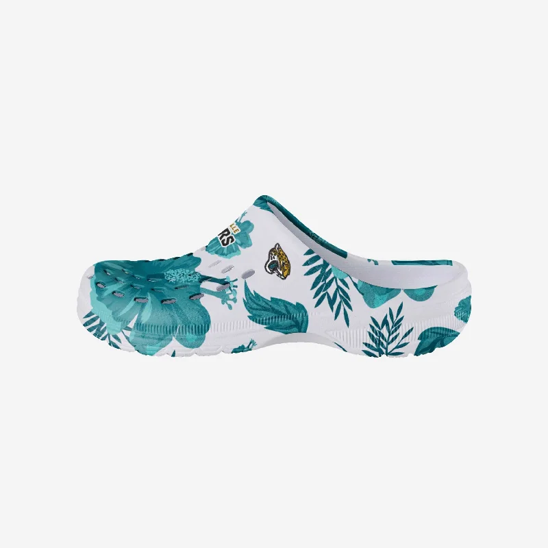 Jacksonville Jaguars Womens Floral White Clog