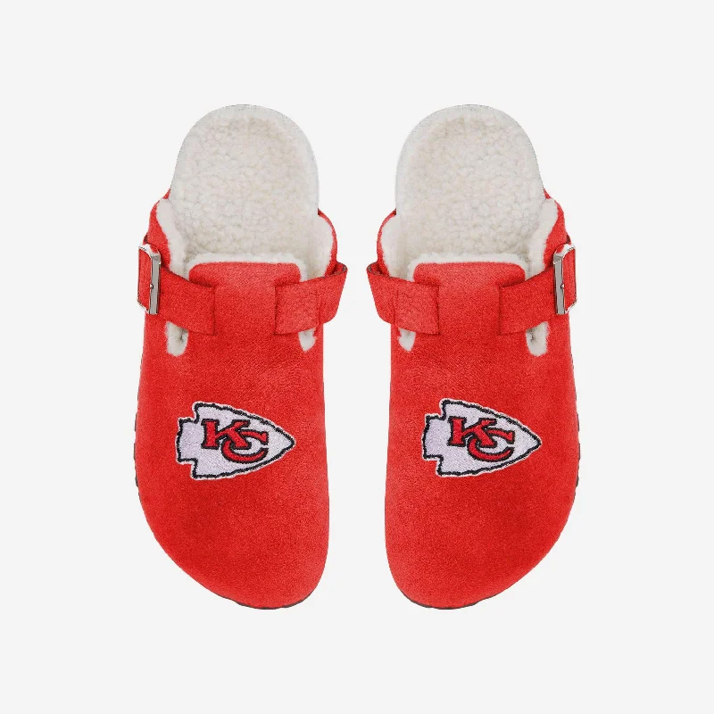 Kansas City Chiefs Womens Fur Buckle Clog Slipper