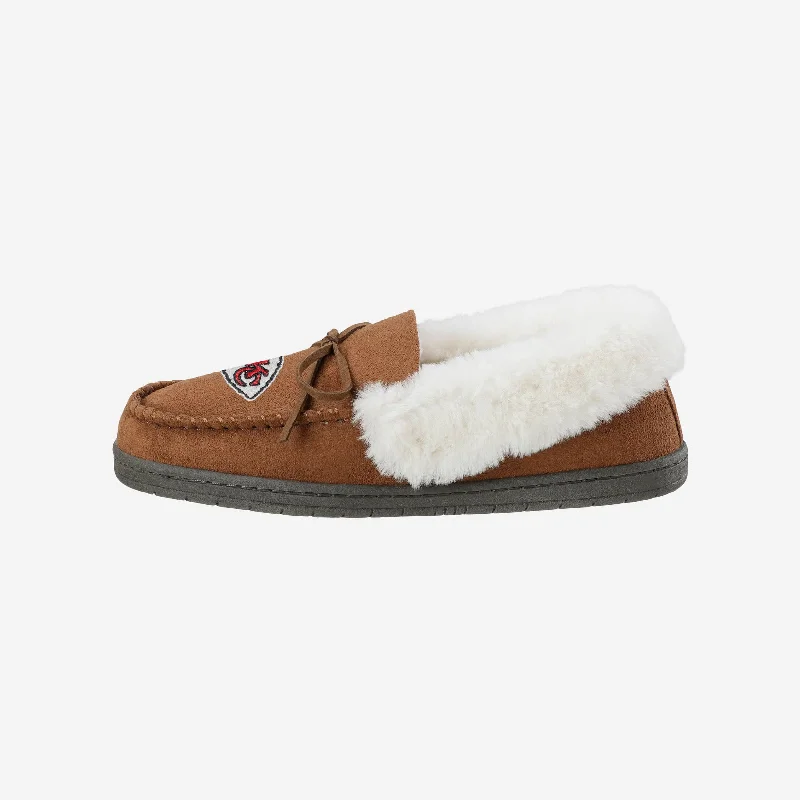 Kansas City Chiefs Womens Tan Moccasin Slipper