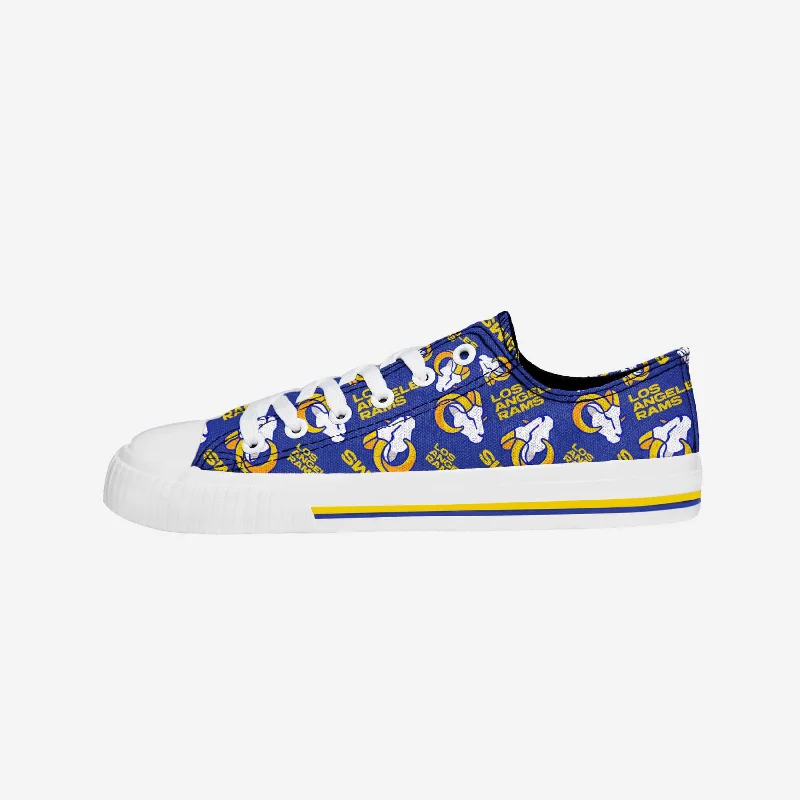 Los Angeles Rams Womens Low Top Repeat Print Canvas Shoe