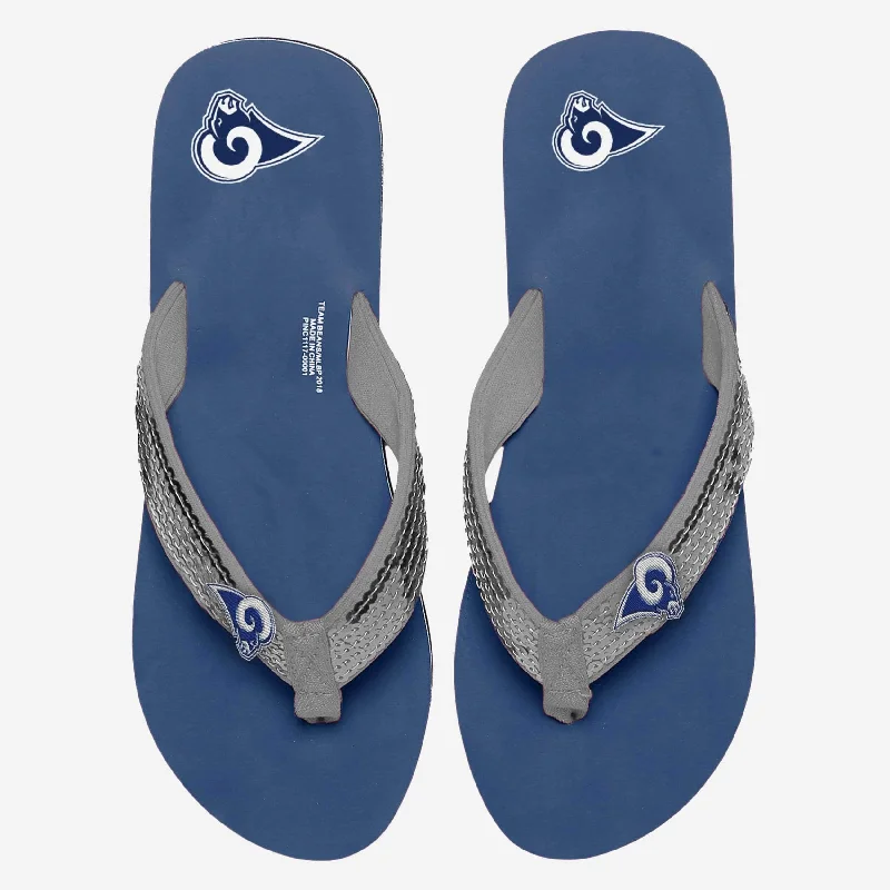 Los Angeles Rams Womens Original Sequin Flip Flop