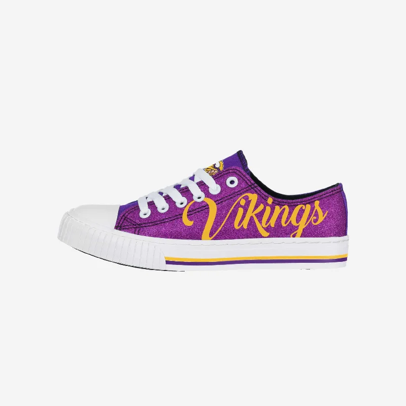 Minnesota Vikings Womens Color Glitter Low Top Canvas Shoes