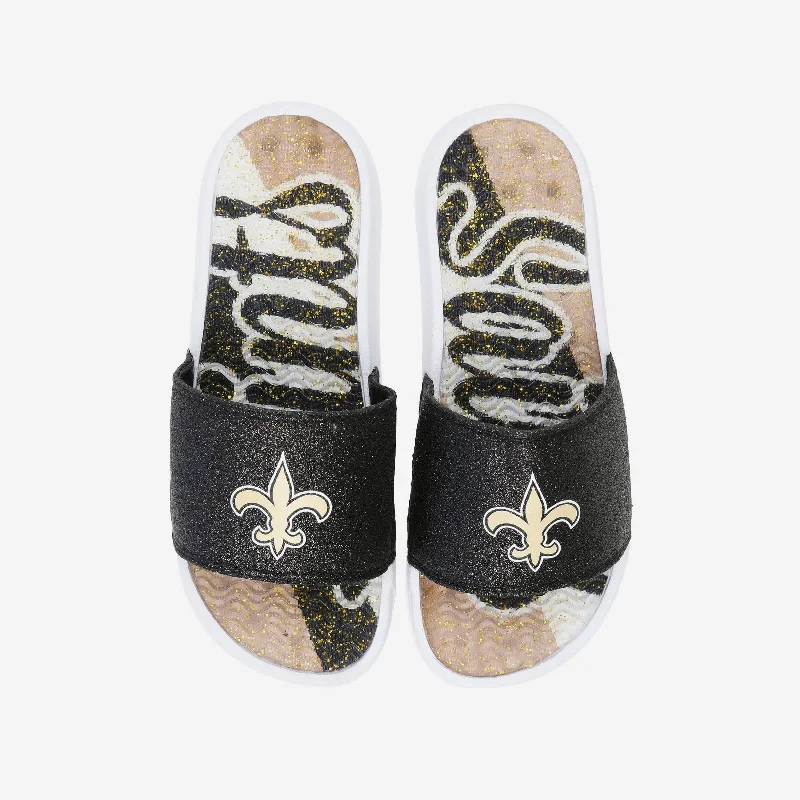 New Orleans Saints Womens Glitter Gel Slide