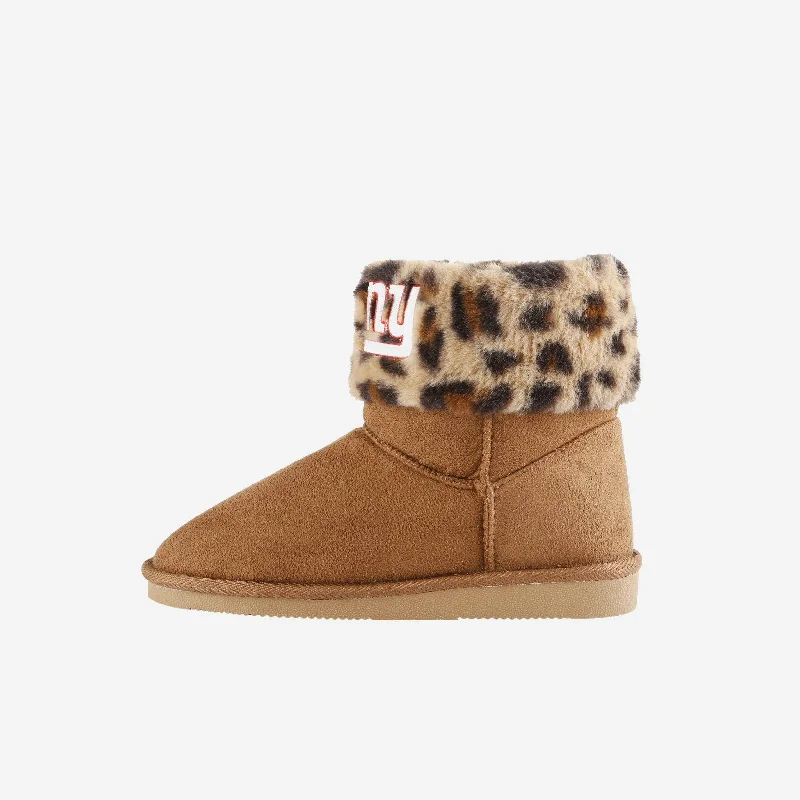 New York Giants Womens Cheetah Fur Boot