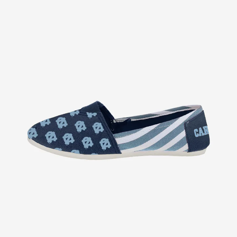 North Carolina Tar Heels Womens Stripe Canvas Shoe