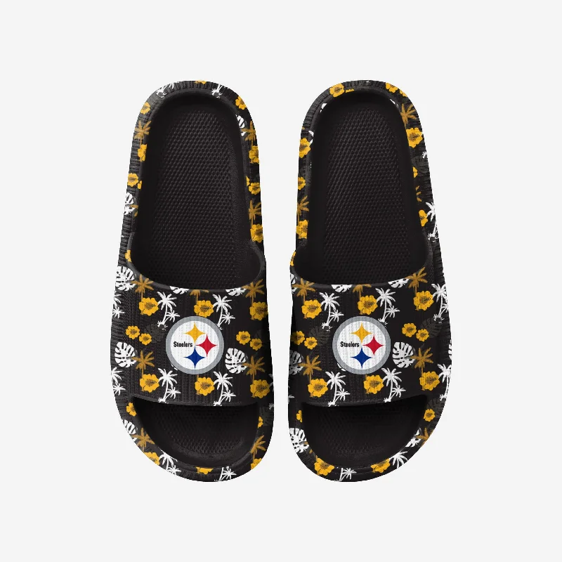 Pittsburgh Steelers Womens Floral Pillow Slide