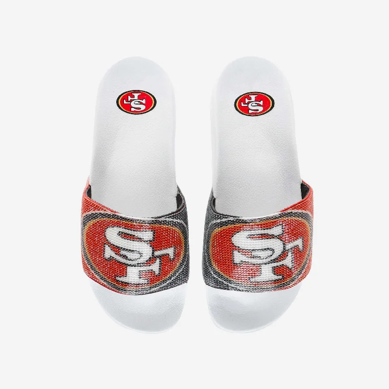 San Francisco 49ers Womens Big Logo Shimmer Slide